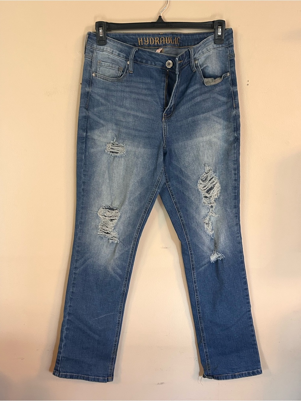 Hydraulic Women's Distressed Blue Denim Jeans